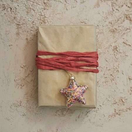 Glass Star Ornament filled with Sequins