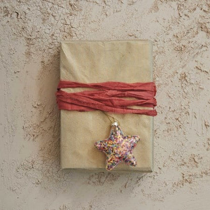 Glass Star Ornament filled with Sequins