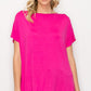 The Perfect Shirt: loose-fitting, bright pink rayon blend. Available in sizes XS-XL.