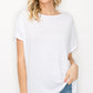 The Perfect Shirt: loose, comfortable white rayon-blend top. Available in sizes XS–XL.
