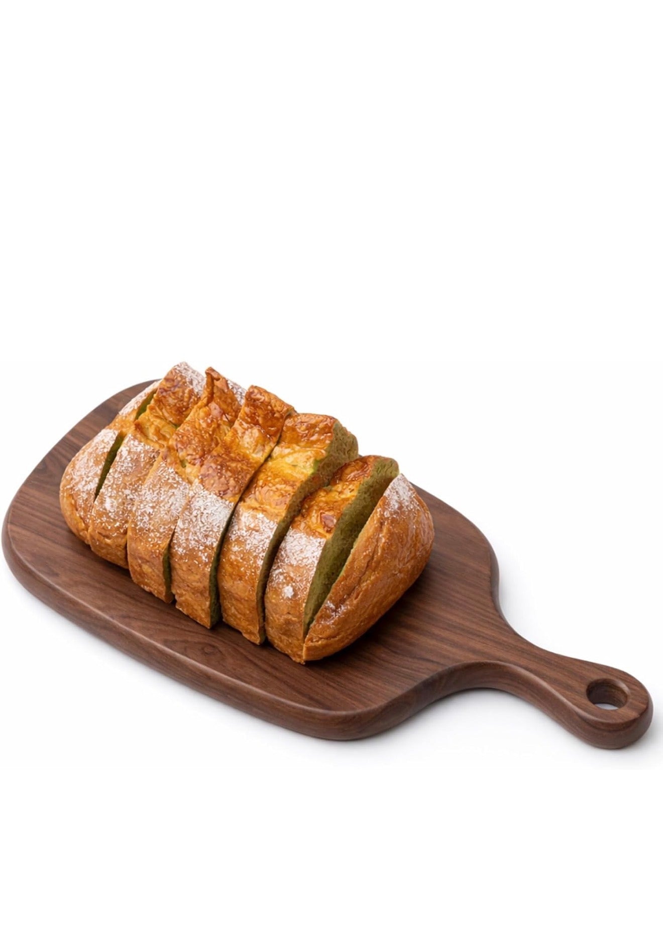 Faux Bread sliced loaf dusted with powdered sugar. Available sizes: small, medium, large.
