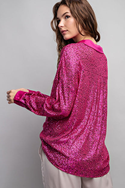 Barbara Glitter Button Down Shirt