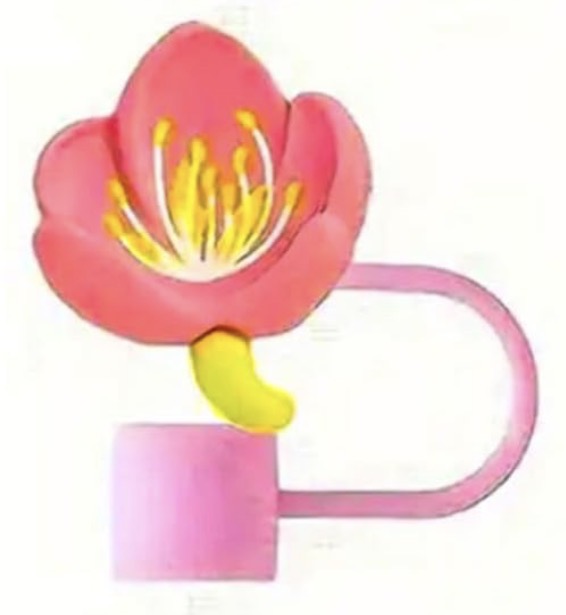 Pink Flowers Straw Covers