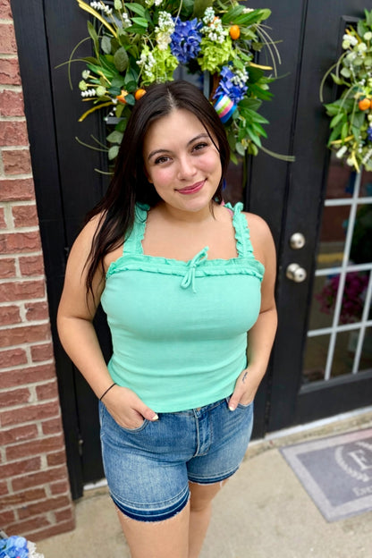 Ruffle Strap Bow Tank Top | 3 Colors