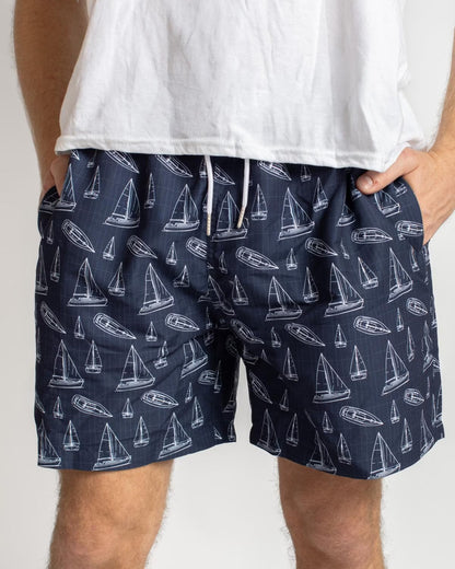 Men’s Set Sail Swim Trunks Navy/White