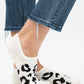 No-Slip Sneaker Socks in Leopard Print shown; available in sizes S, M, and L.