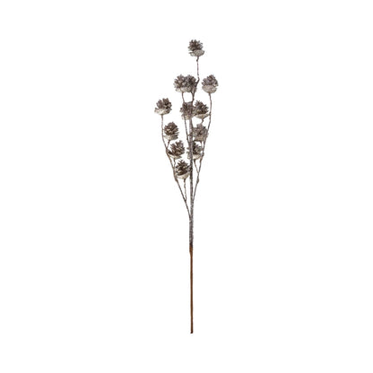 Pinecone Stem with Champagne Finish Glitter