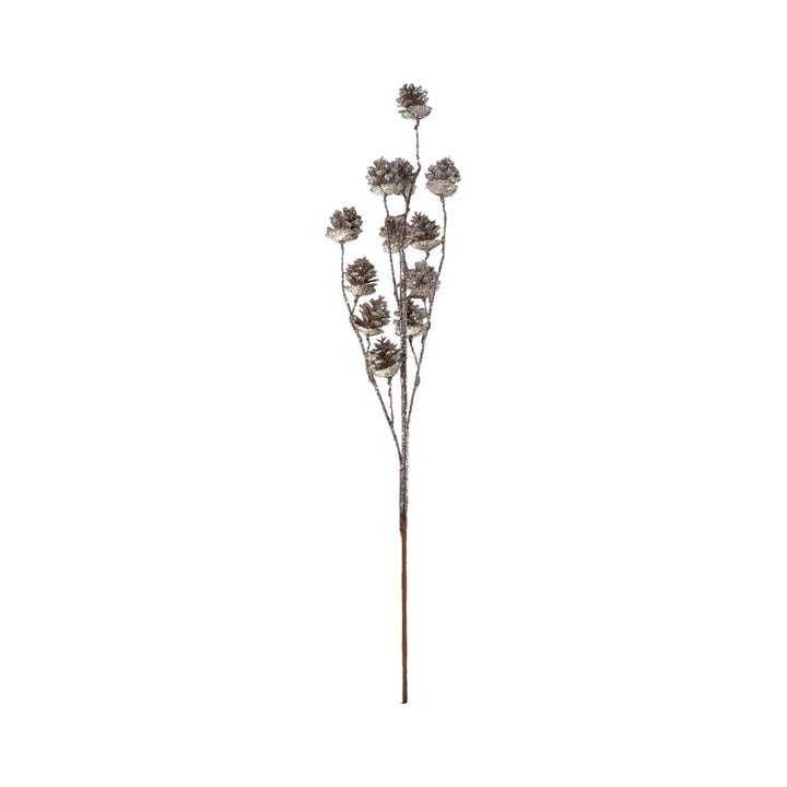 Champagne glitter pinecone stem.
