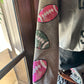 Grey Classy Game Day Sweatshirt with three sequined footballs—pink, green, magenta—on sleeve. Sizes: S-XL.