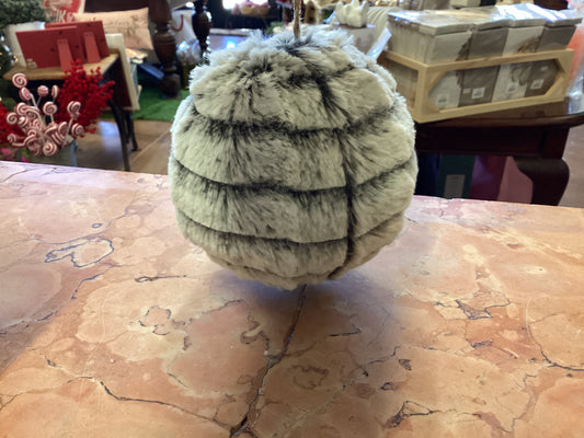 Gray 5” fur ornament 