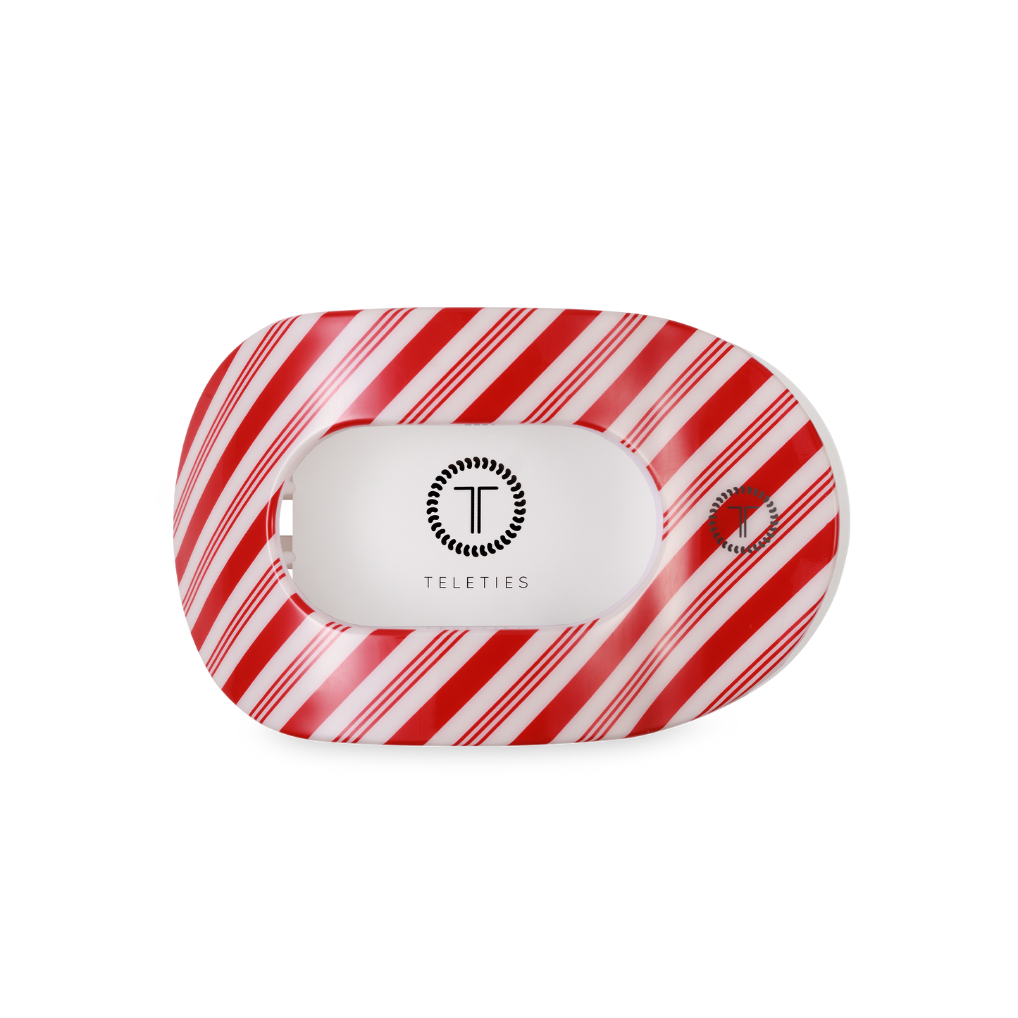 Flat Round Hair Clip | Candy Cane Crush