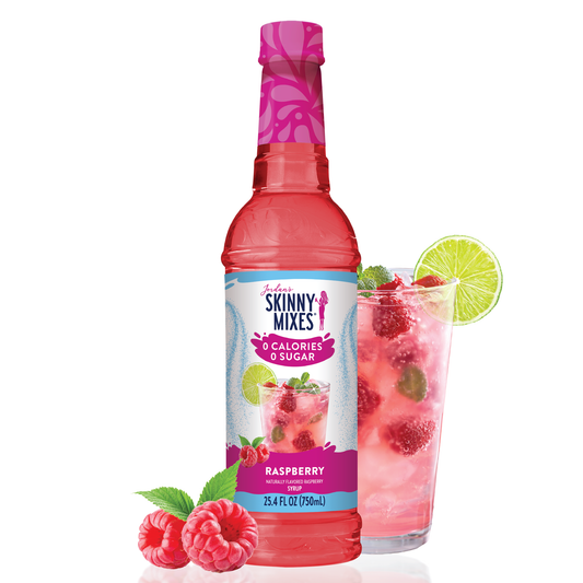 Sugar Free Raspberry Syrup bottle; available sizes: 12oz, 25oz.