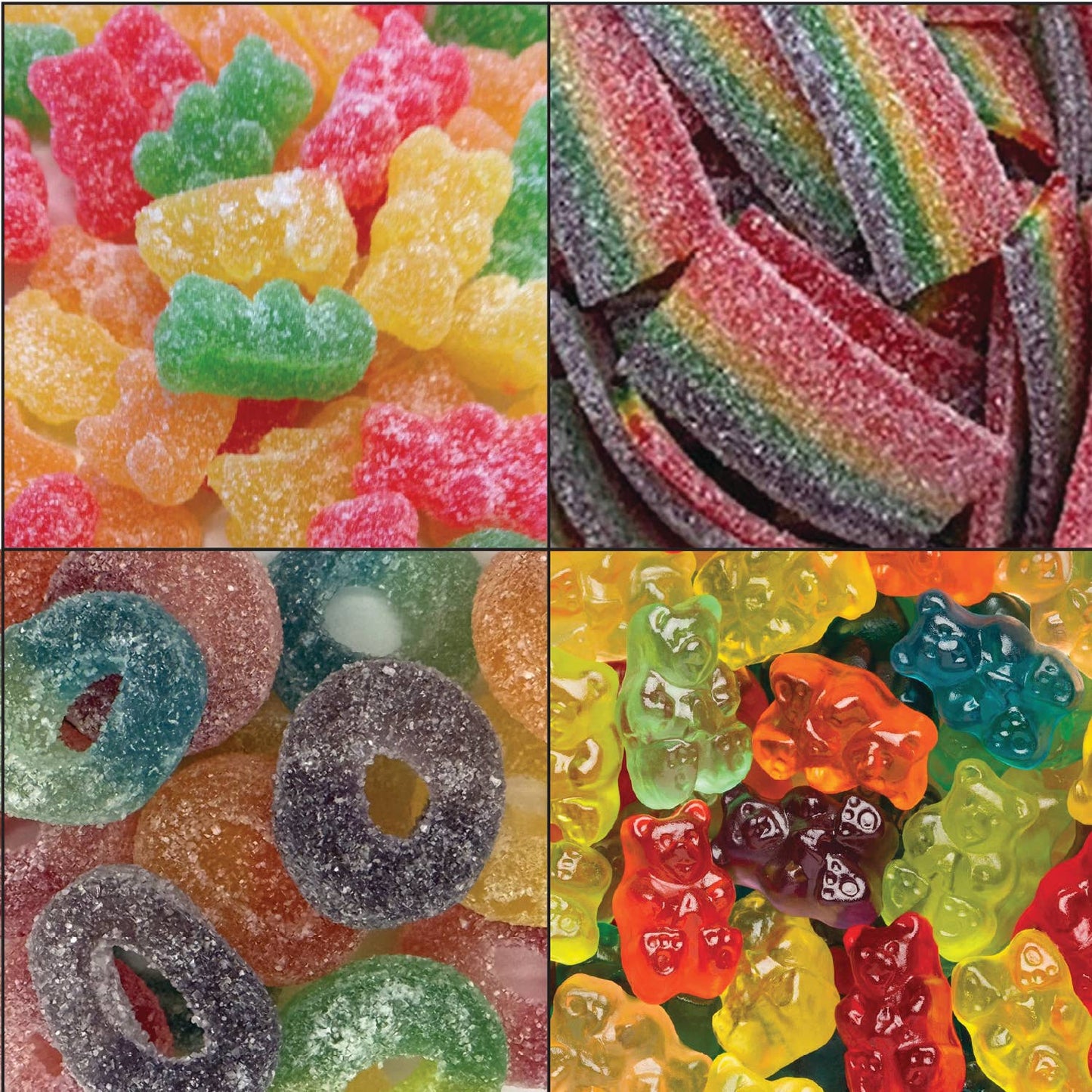 Assorted gummy candies from Mahjong Small Candy Bags; available in small sizes, ideal for gifting or snacking.