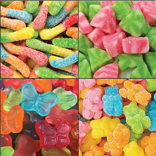 Mahjong Small Candy Bags filled with colorful gummies; available in small size, ideal for party favors or gifts.