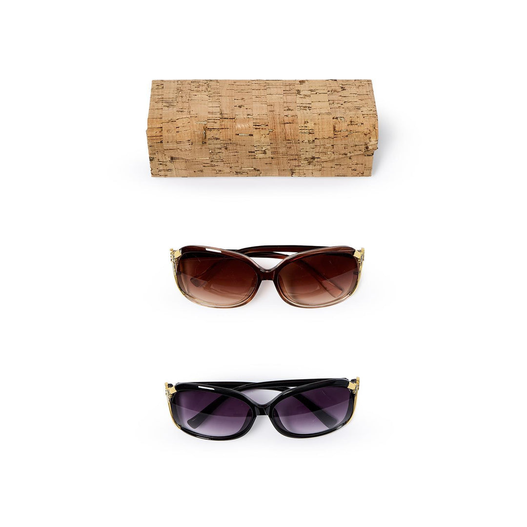 Flower Detail Sunglasses in brown and black lenses. Available sizes: small, medium, large.