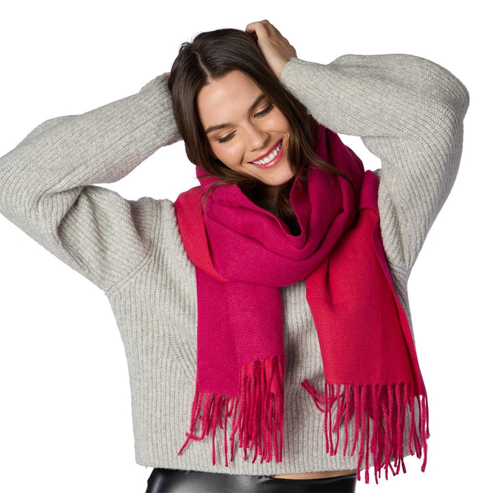 Reversible Scarf in bright pink, available in sizes S, M, L.