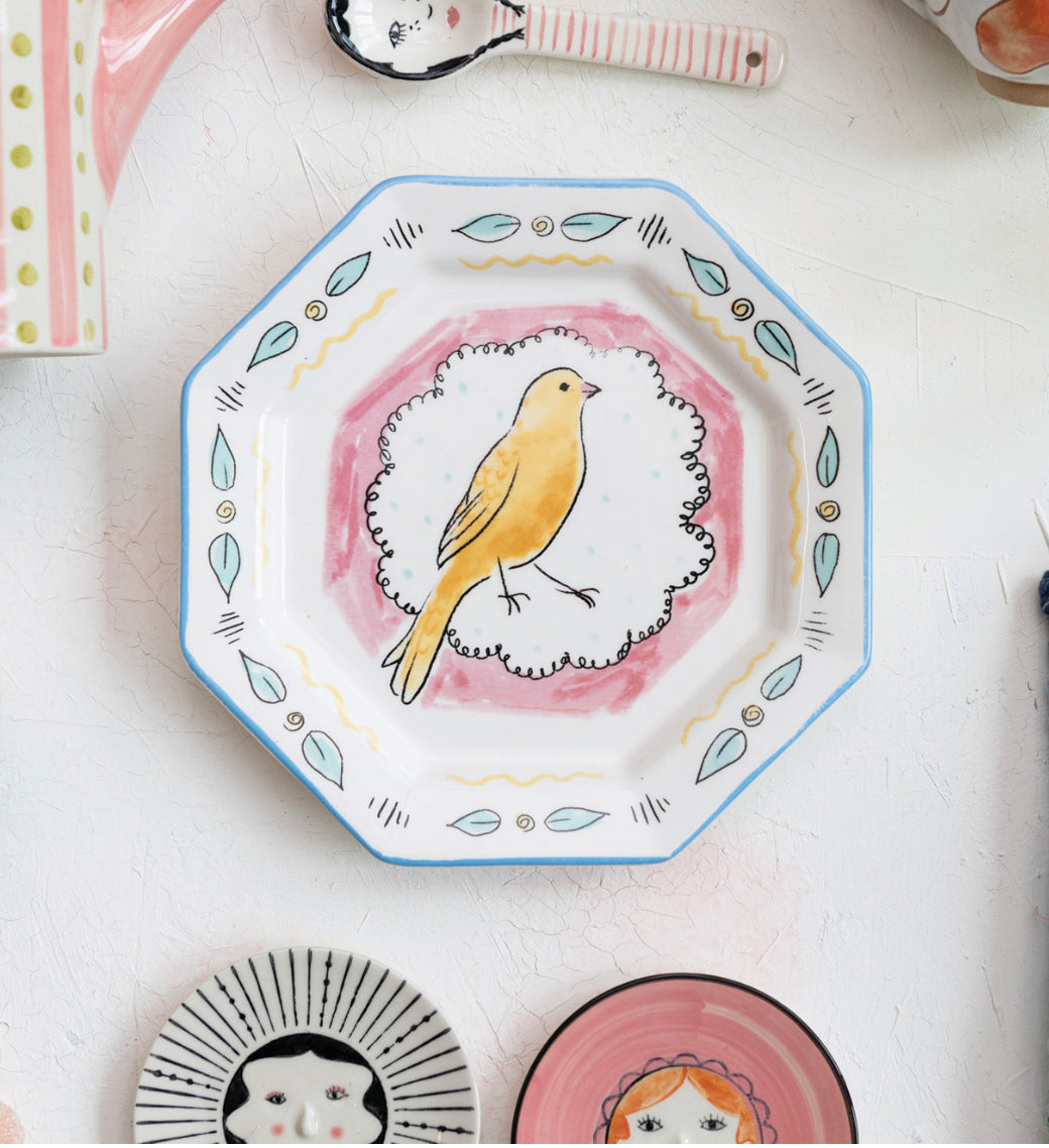 Decorative Ceramic Plate with Bird