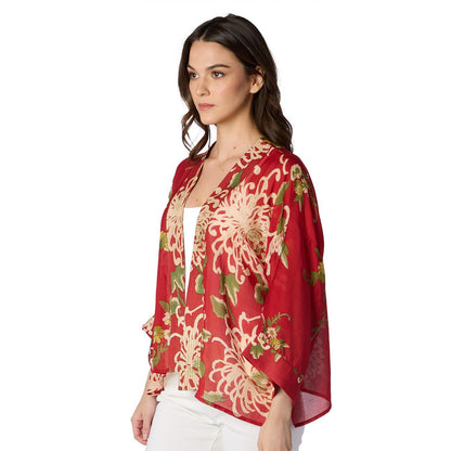 Chrysanthemum Red Short Kimono