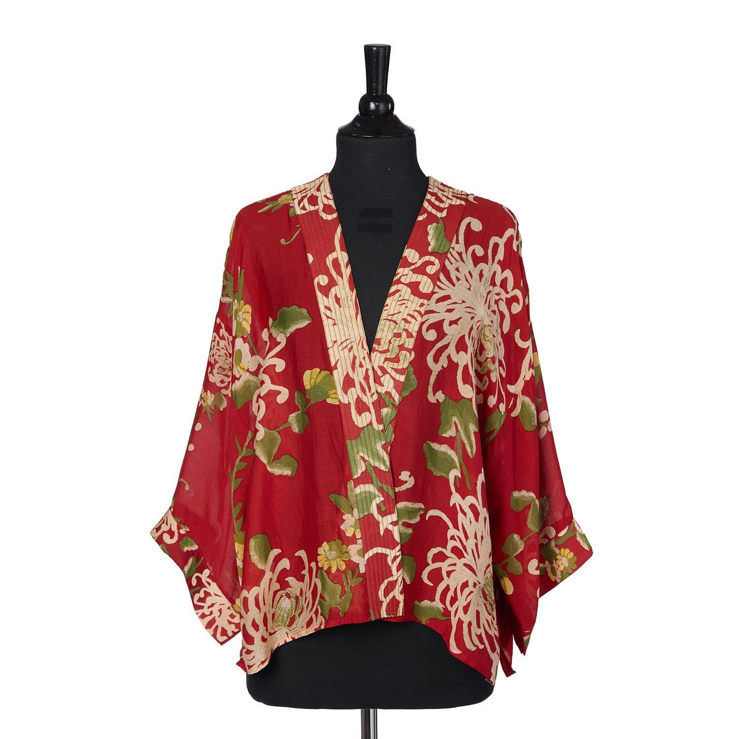 Chrysanthemum Red Short Kimono