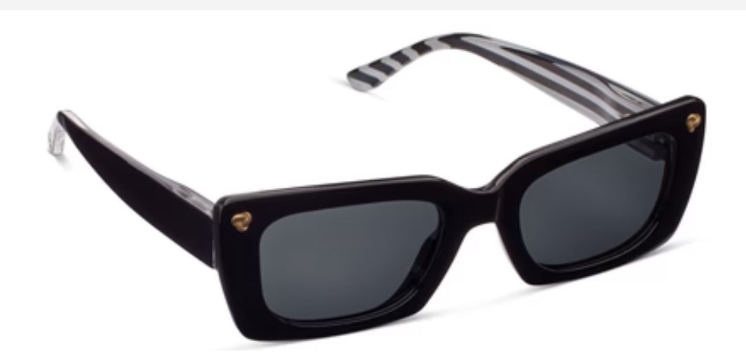 Skipper Bifocal Sunglasses Black with dark tinted lenses. Black arms with subtle striped pattern; small gold accents near hinges. Sizes: Small, Medium, Large.