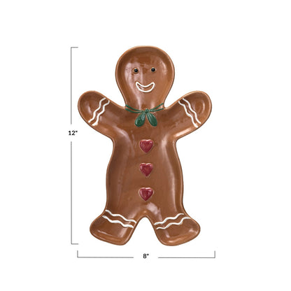 Stoneware Gingerbread Shaped Platter