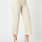 Bone colored Tummy Control Wide Leg Crop Pants, comes in sizes 3 to 20W