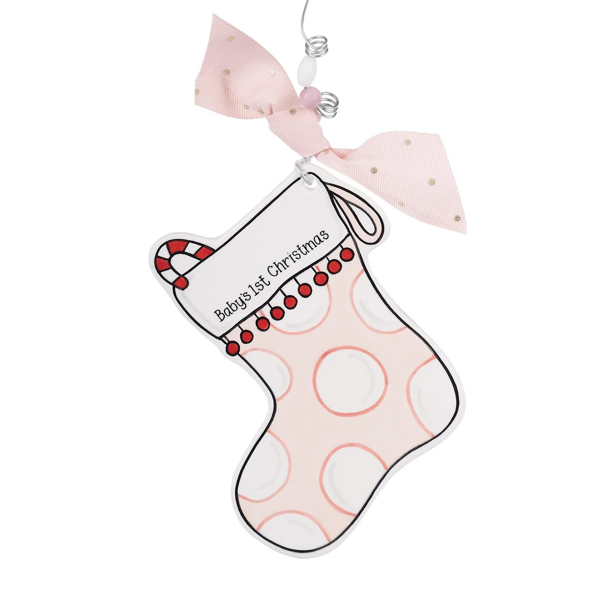 Pink Stocking Flat Ornament