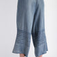 Mineral Washed Chambray Wide Leg Capri Pants with cuffed hems and decorative stitching near the bottom. Sizes: S, M, L, XL.