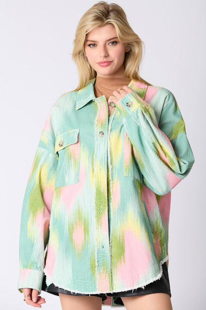 Corduroy Brushed Printed Shacket