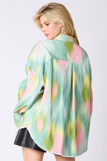 Corduroy Brushed Printed Shacket