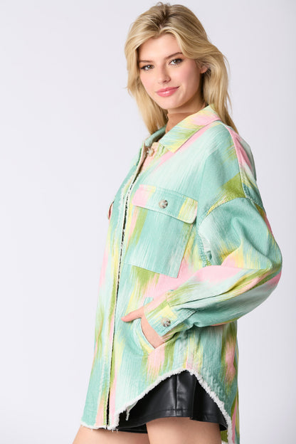 Corduroy Brushed Printed Shacket