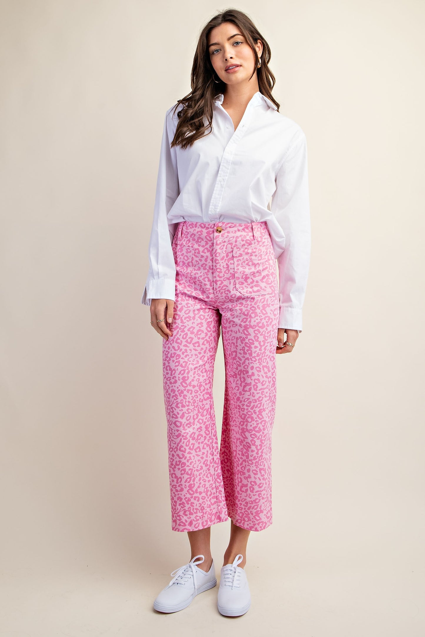 Leopard Print Pants with Pockets