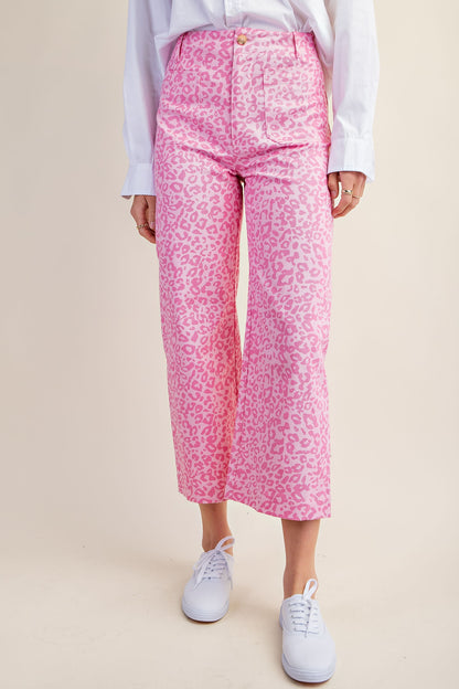 Leopard Print Pants with Pockets