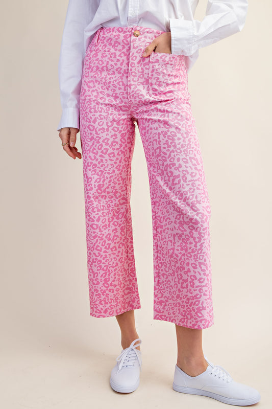 Leopard Print Pants with Pockets