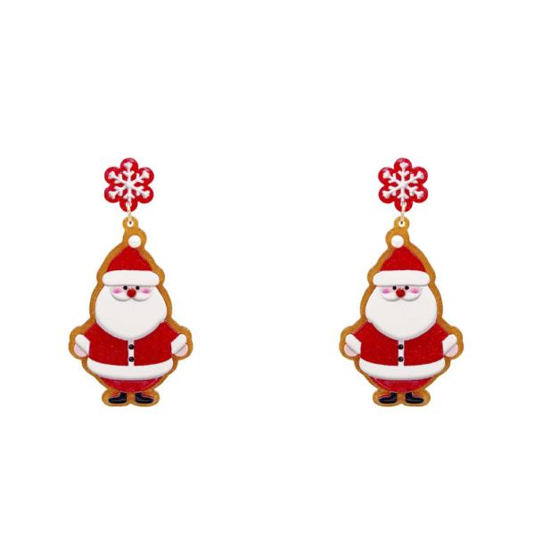 The Joy of Christmas Festive Earrings feature Santa Claus designs and snowflake studs on a white background. Available sizes: Small, Medium, Large.