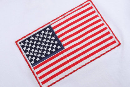 Royal Blue Gingham American Flag Shirt & Shorts Set with flag patch; available in sizes 2T-6.