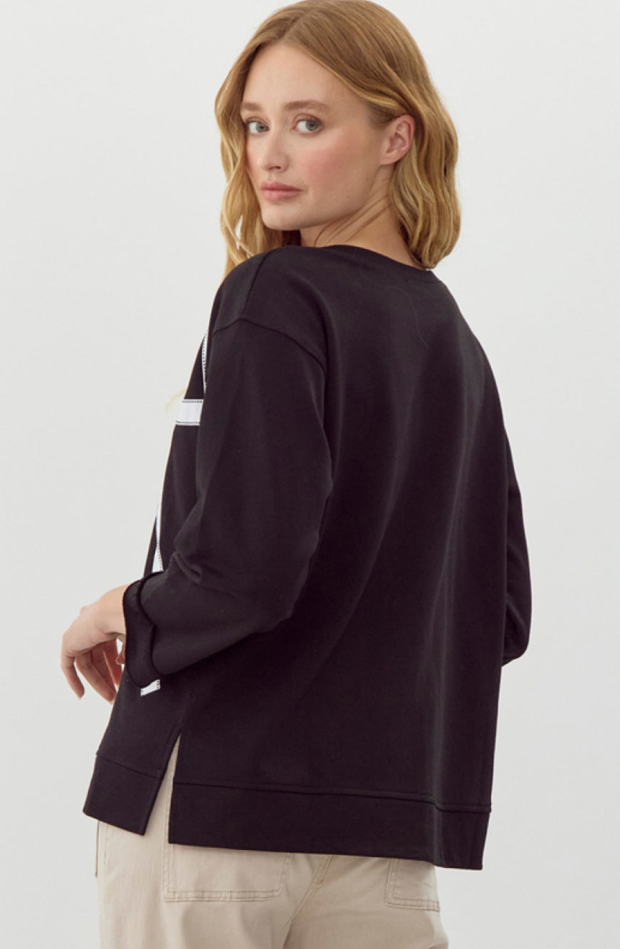 Ribbon Sweatshirt Top