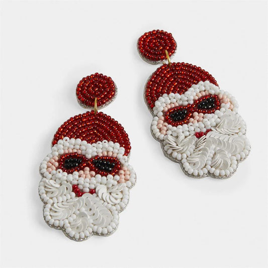 Santa Sunglasses Beaded Earrings