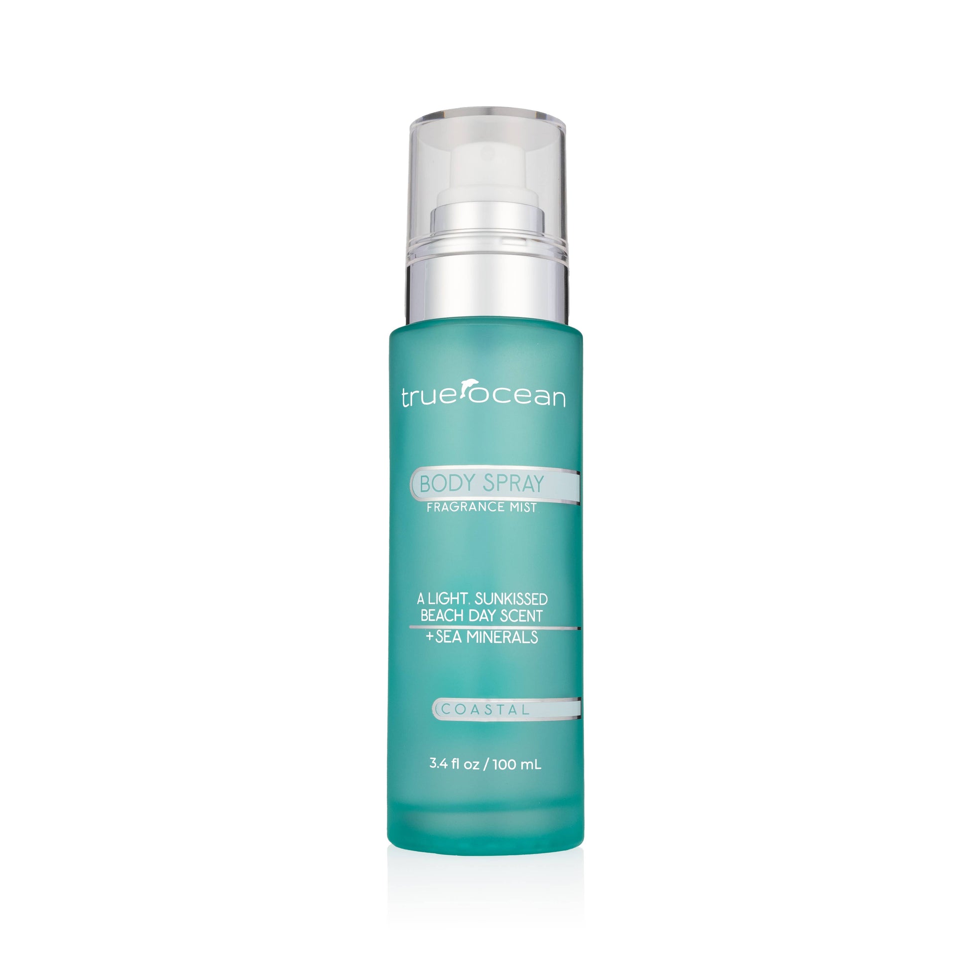 True Ocean: Body Spray, 3.4 oz size. Light, beachy mist with sea minerals for a sunkissed scent.