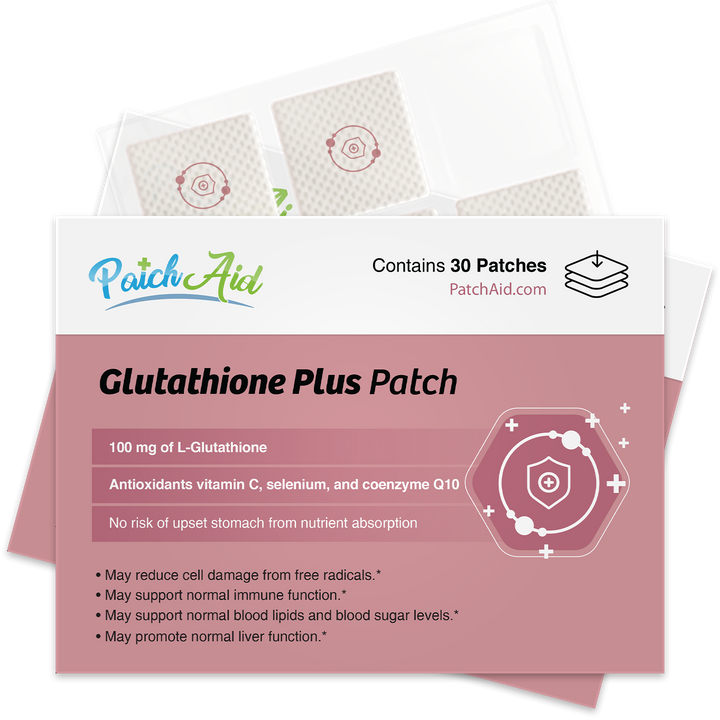 The Glutathione Plus Patch - Antioxidant &amp; Detox Support, 1-Pack with 30 patches, supports antioxidant and liver health. Available size: 1-Pack (30 patches).