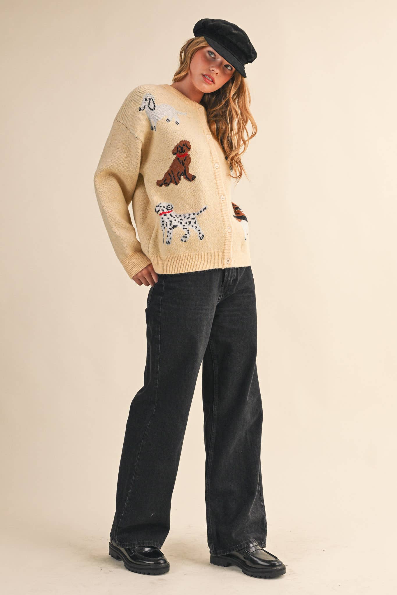 Knit Dog & Star Sweater Cardigan
