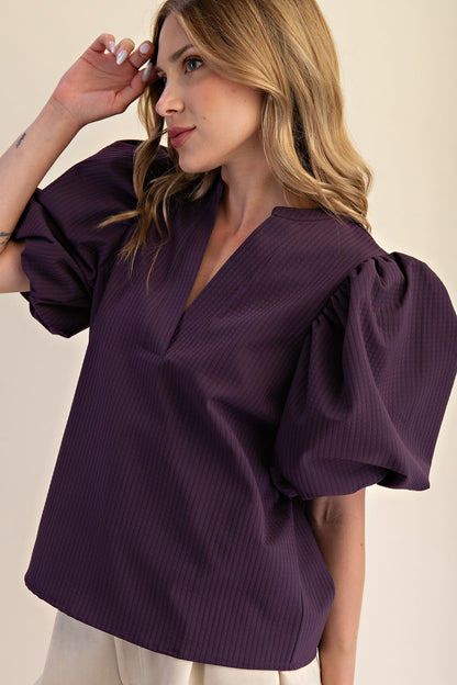 Rachel V-Neck Puff Sleeve Top | 3 Colors