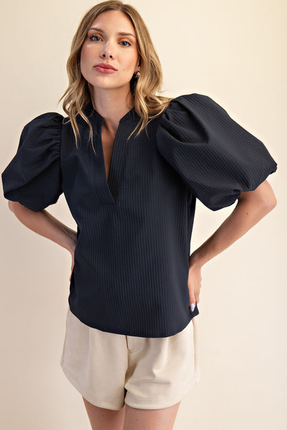 Rachel V-Neck Puff Sleeve Top | 3 Colors