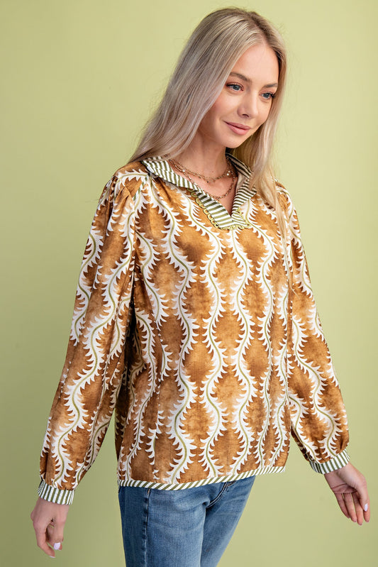 Chelsea Printed Mock-Neck Top