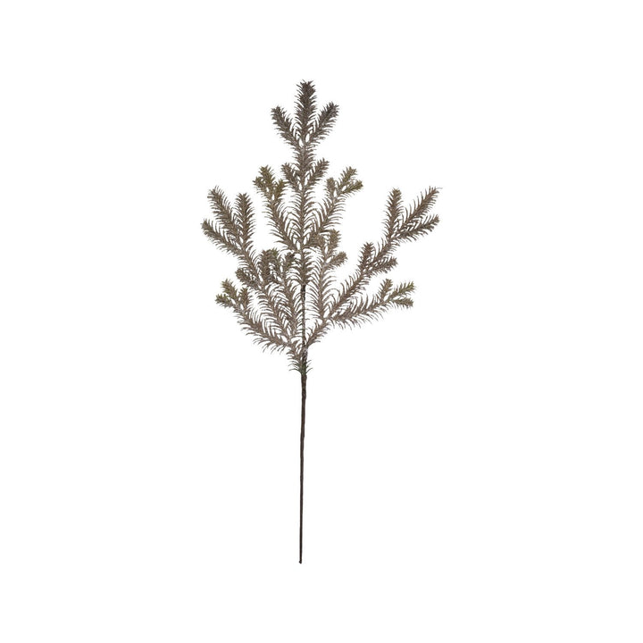 Glitter-dusted faux pine stem in champagne.