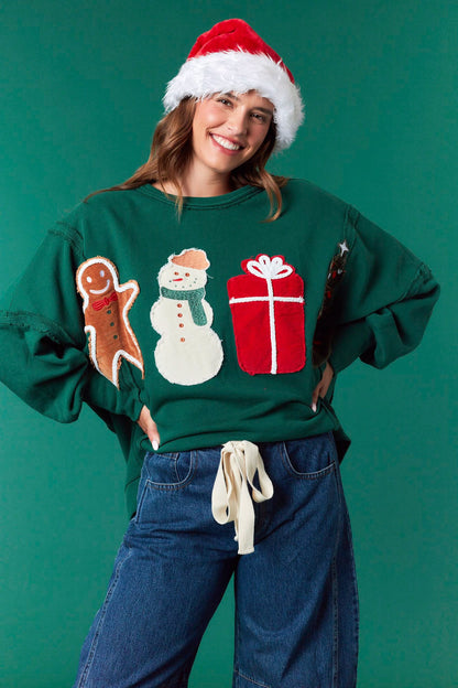 Corduroy Christmas Patch Sweatshirt