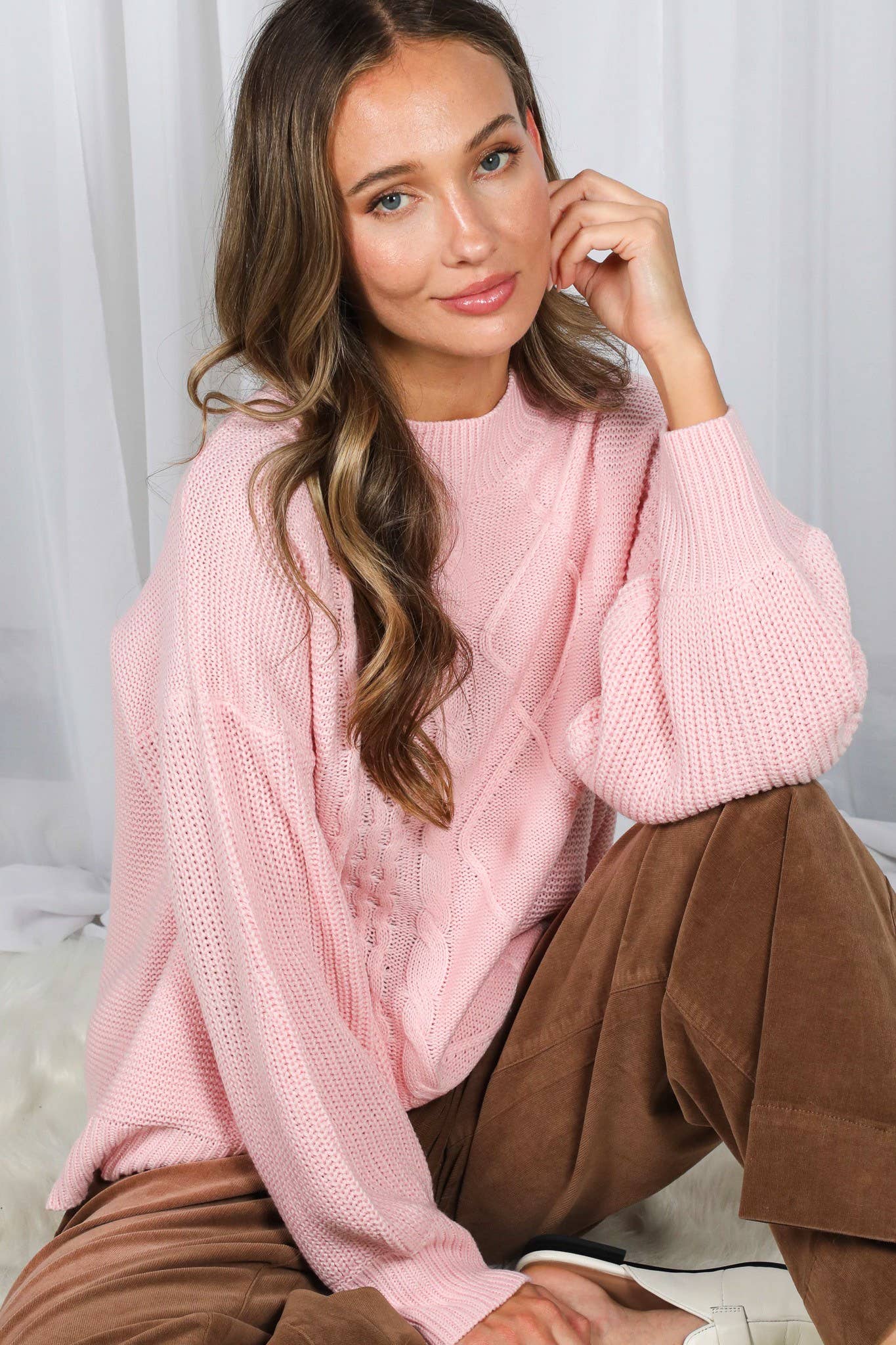 Stone Washed Cotton Corduroy Cropped Pants