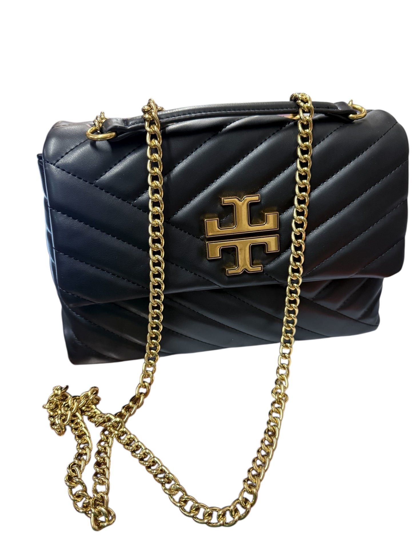Quilted Chain Link Flap Crossbody Shoulder Bag