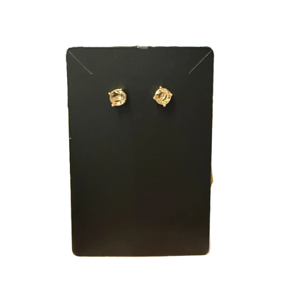 Gold Crystal and Pearl Front/Back Stud Earrings