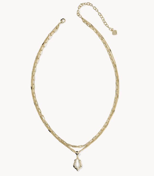Adriana Scallop Frame Gold Necklace